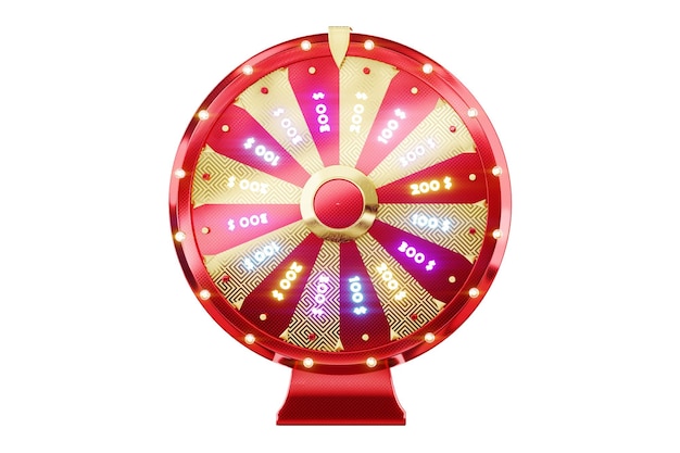 Wheel of fortune isolated on white background Casino concept luck luck gambling gambling establishments 3D illustration 3D Render copy space