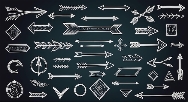 Whimsical Doodle Arrow Set HandDrawn Vector Design Elements Collection