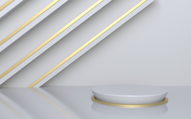 White and Gold Podium Product Display