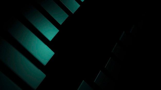 white and turquoise lines design small sliding and connecting sticks made in computer graphics