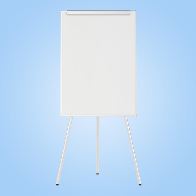 White blank flipchart. 3D illustration.