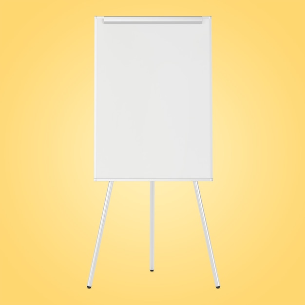 White blank flipchart. 3D illustration.