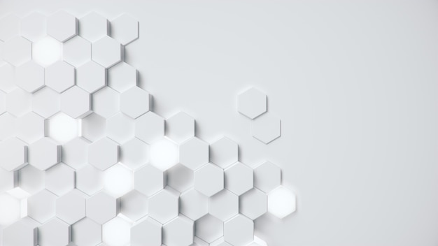 White geometric hexagonal honeycomb abstract