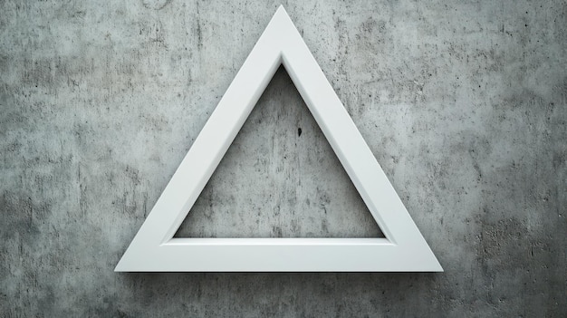 White triangle frame on concrete wall minimalist design background texture