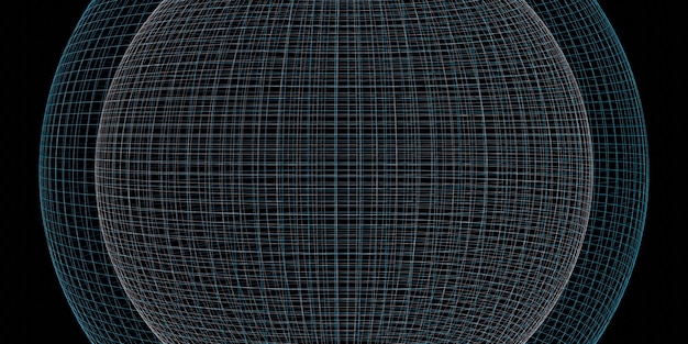 Wireframe connecting the world abstract background sphere mesh 3d illustration