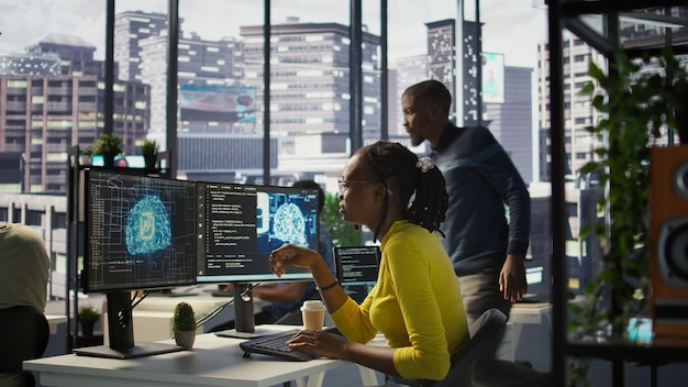 woman debugging and optimizing code using ai