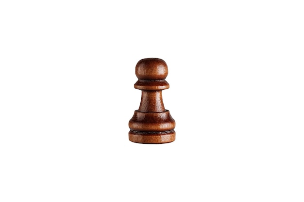 wooden brown pawn chess piece on white background great for strategy games and learning tools