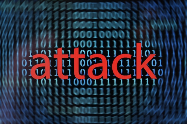 Word Attack with binary code on screen