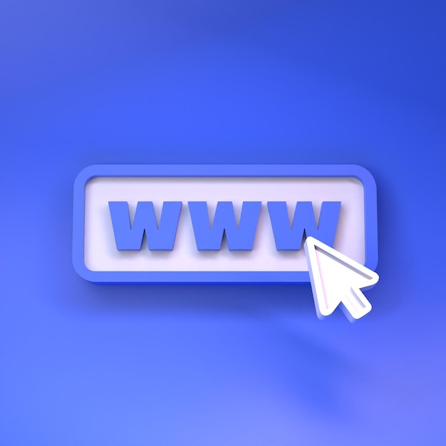 WWW-ikon Webstedsadresse koncept 3D-gengivelse
