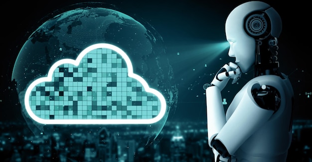 XAI AI-robothumanoide bruger Cloudcomputing-teknologi til at gemme data på en online server