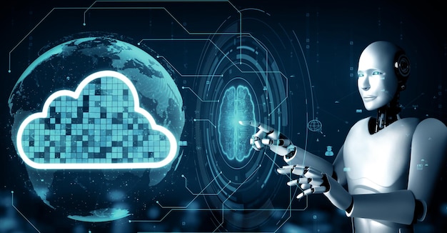 XAI AI-robothumanoide bruger Cloudcomputing-teknologi til at gemme data på en online server