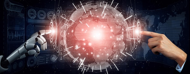 Xai future artificial intelligence robot and cyborg