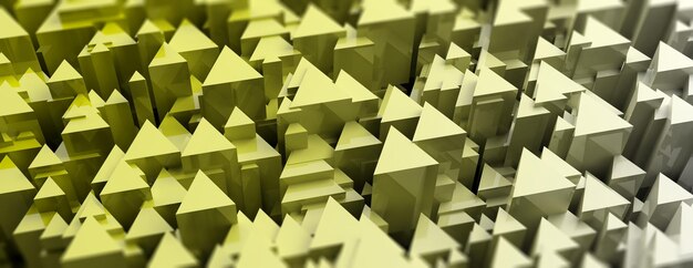 Yellow triangles abstract background 3d illustration