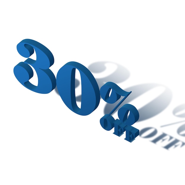 30 Percent Discount Offers Tag with Isomatric Style Design