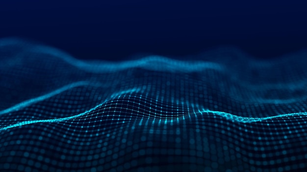 3d digital wave Technology wave Flow digital structure Cyber technology background 3D rendering