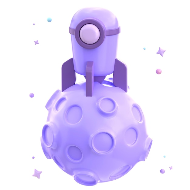 3d icon moon landing 3d illustration 3d element 3d rendering graphic elements design element