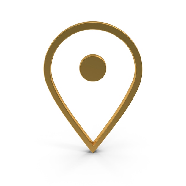 3d map pointer location map icon gold texture golden location pin or navigation web location
