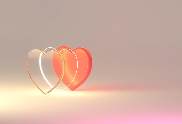 3D Pink Love Valentine's Day Background