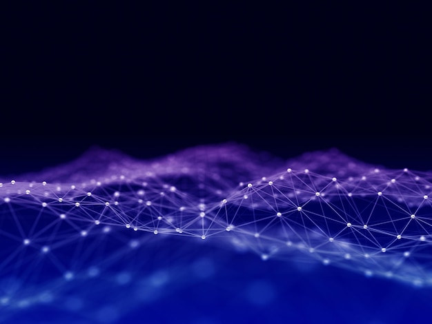 3D render of a modern communications background with plexus design