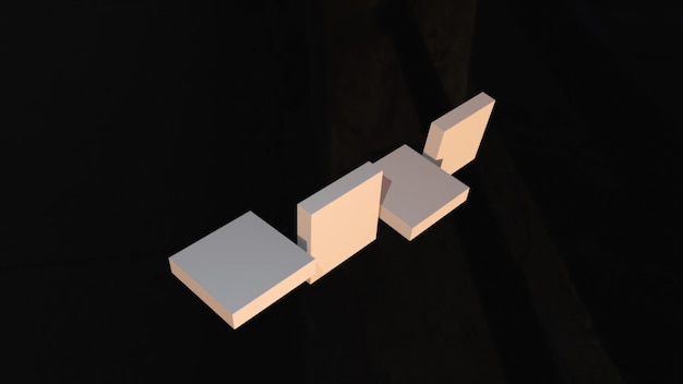 3d render of transformation of a cube into square parts Shape change Computer generated geometric background