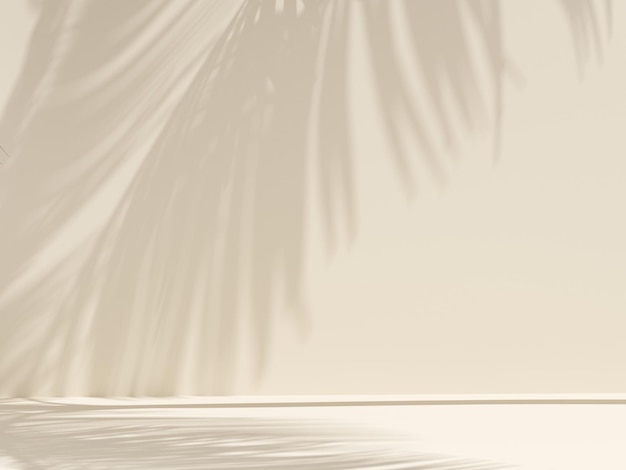 3d render of unobtrusive botanical background with shadow on the wall