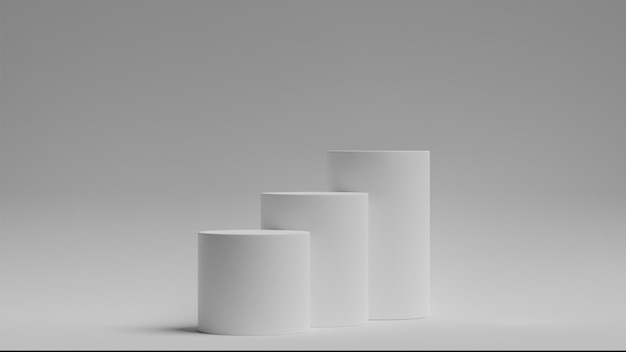 3d render podium minimal background podium and white background for product presentation