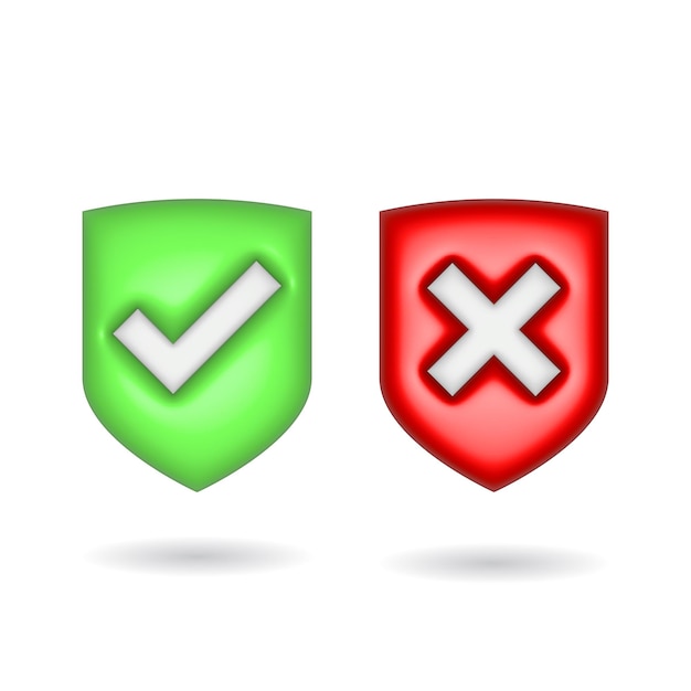 3d rendering check mark icon Illustration with shadow isolated on white
