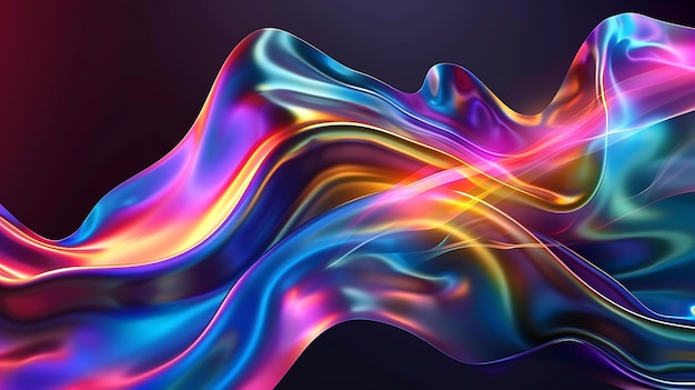 3D rendering Holographic foil Colorful abstract background