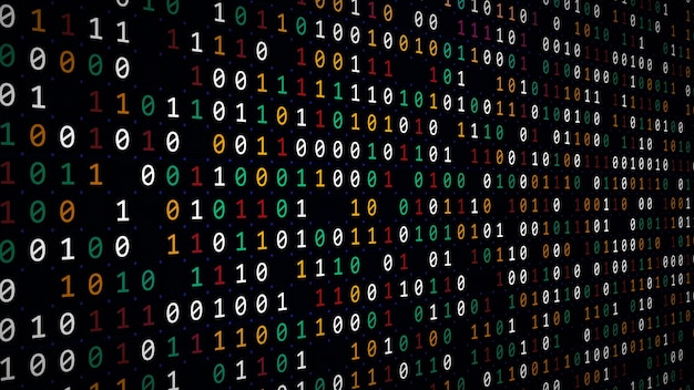 3D rendering of the background based on binary code technology