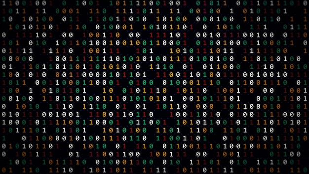 3D rendering of the background based on binary code technology