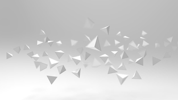 3d rendering of triangle geometric shapes abstract high key and selected focus background