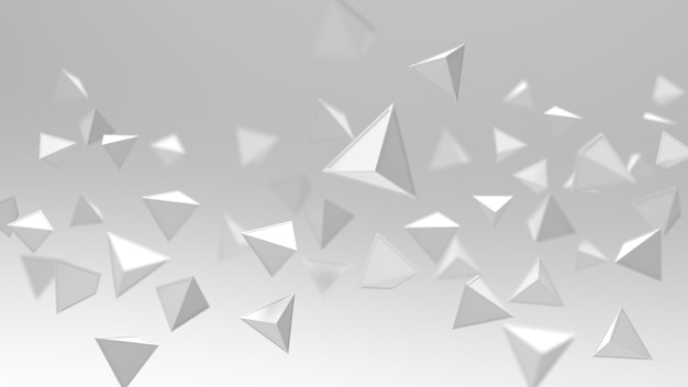3d rendering of triangle geometric shapes abstract high key and selected focus background