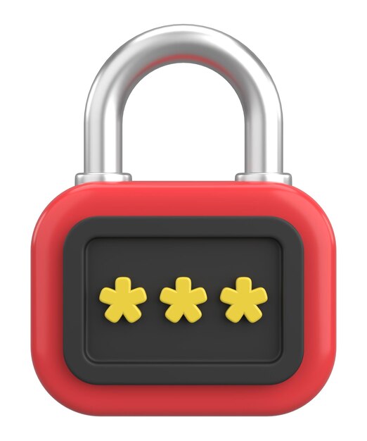 3D security icon Secure password 3D illustration