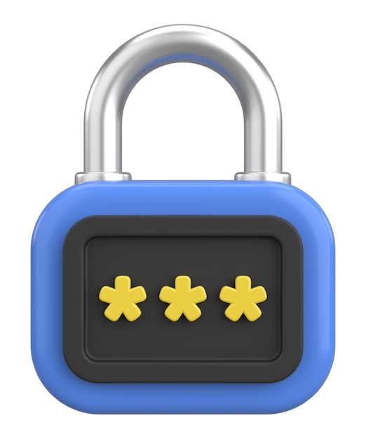3D security icon Secure password 3D illustration
