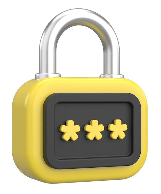 3D security icon Secure password 3D illustration