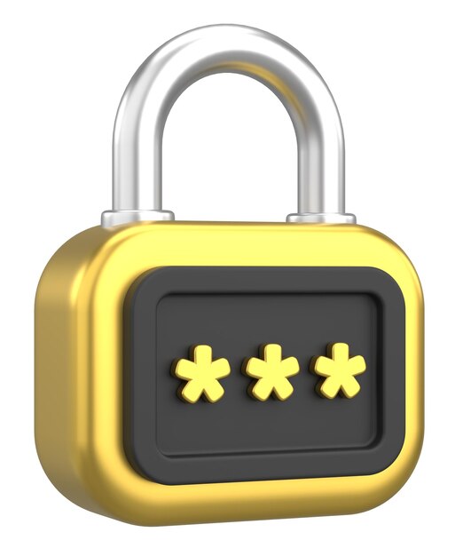 3D security icon Secure password 3D illustration