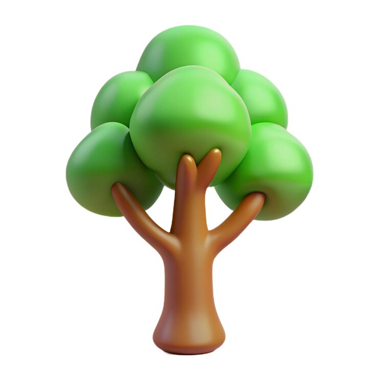 3D Tree Icon for Nature Environment