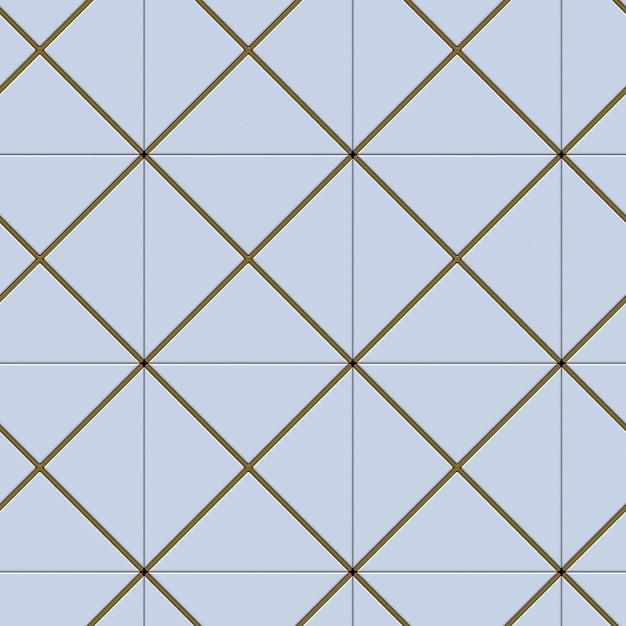 3D wall white panels with gold decor. High quality seamless 3d illustration.
