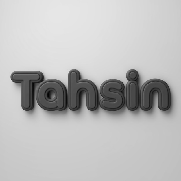 A 3D name Tahsin Logo