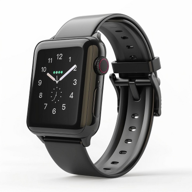 a black and silver watch with a black face and the word quot time quot on the screen