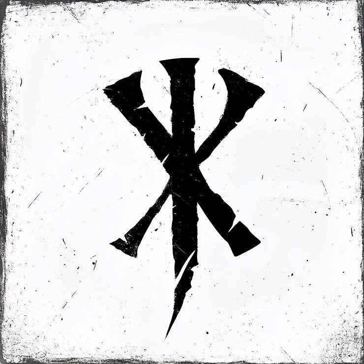 Fotoğraf a black and white picture of a letter x