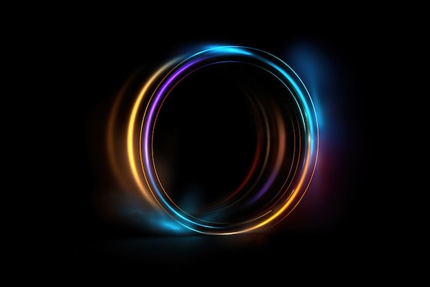 A black background with a circle that says light on it.
