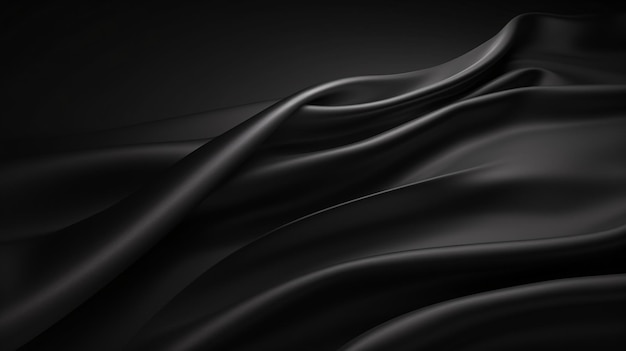 A black fabric with a wavelike pattern Generative AI