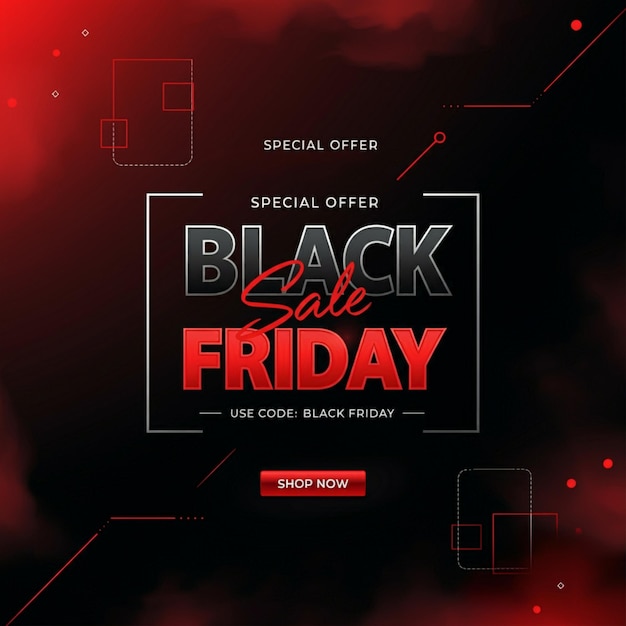 a black friday sale poster with a red background and a red background with a text that says black
