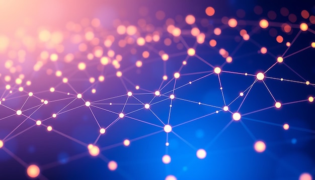 a blue background with a white line that says connected to the network ai generated