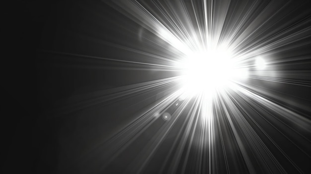 A bright white light shines against a black background The light is intense and seems to be coming from a single source