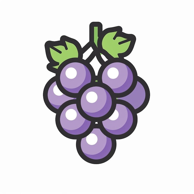 a bunch of grapes on a white background