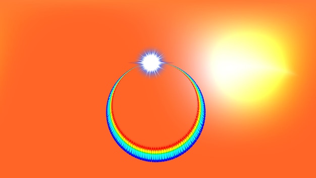 a circle of sun in the sky with the sun behind it
