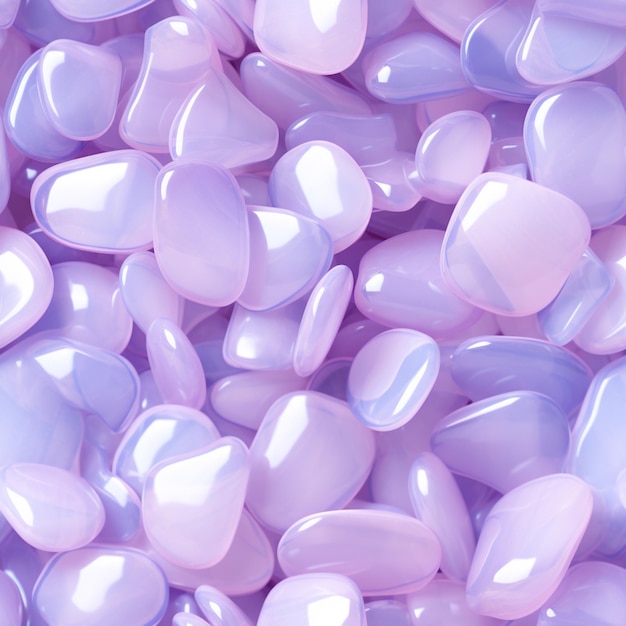 a close up of a pile of purple and white pebbles generative ai