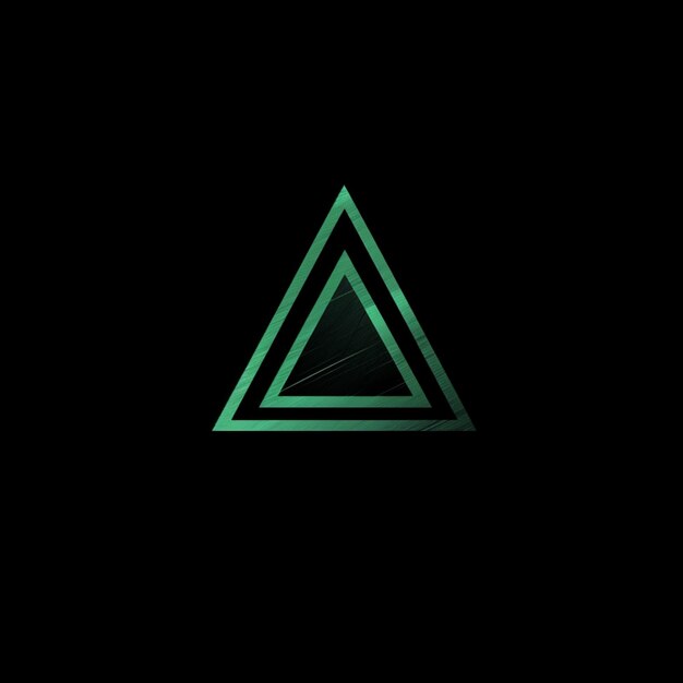 a close up of a triangle with a green light on it generative ai